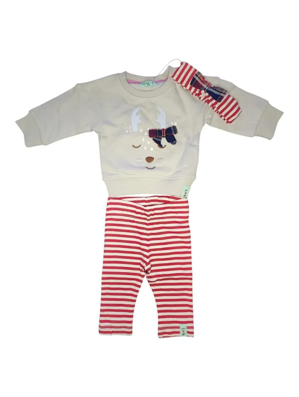 NWT Lilly + Sid Reindeer 3 Piece Set, Girls 0-3 Months